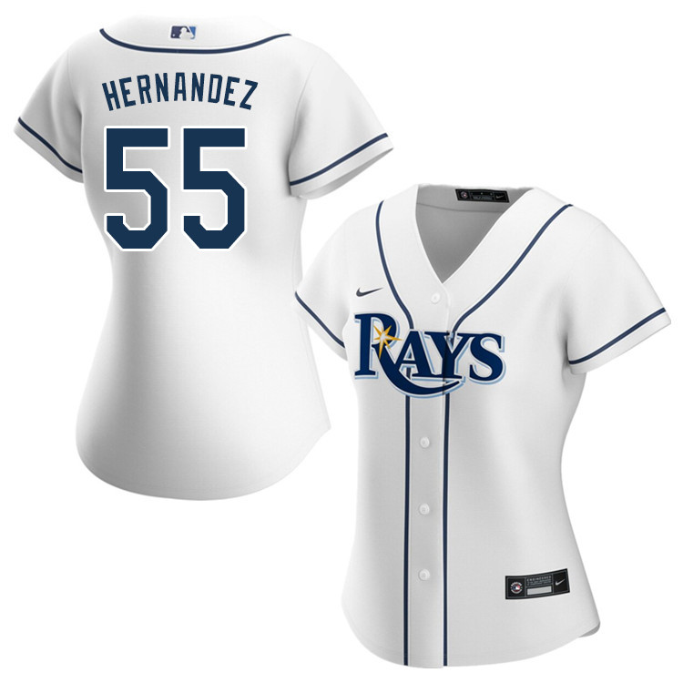 Nike Women #55 Ronaldo Hernandez Tampa Bay Rays Baseball Jerseys Sale-White